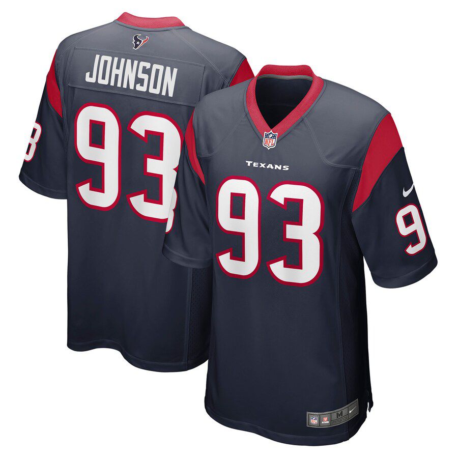Men Houston Texans #93 Jaleel Johnson Nike Navy Game NFL Jersey